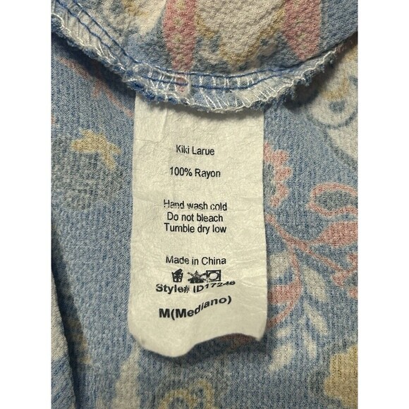 Kiki Larue Vibrant Short Sleeve Hi Lo Ruffle Dress Size Medium - Picture 9 of 11